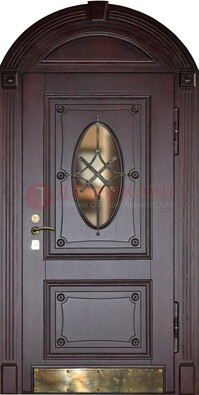 Арочная металлическая дверь с виноритом ДА-38 в Бронницах