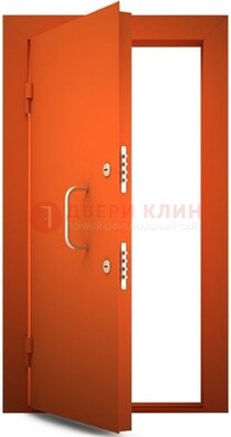 Оранжевая стальная бронированная дверь с нитроэмалью ДБ-2 в Бронницах