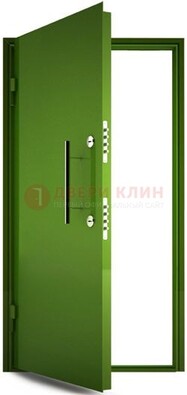Зеленая металлическая бронированная дверь ДБ-8 в Бронницах