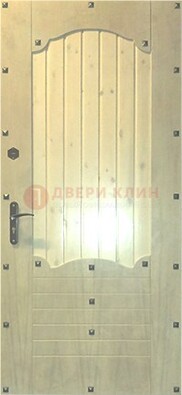 Белая железная дверь с евровагонкой ДЕ-9 в Троицке