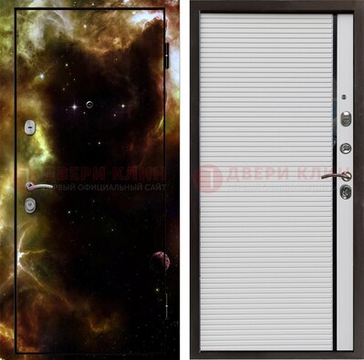 Стальная дверь с фотопечатью космоса ДФ-14 в Бронницах