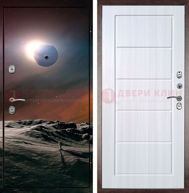 Стальная дверь с фотопечатью планет ДФ-8 в Бронницах