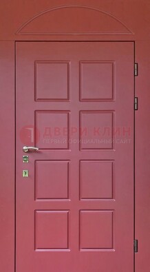 Красная стальная дверь с верхней фрамугой ДФГ-13 в Бронницах