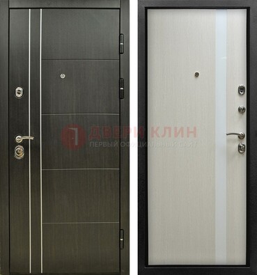 Морозостойкая темная металлическая дверь с МДФ ДМ-164 в Бронницах