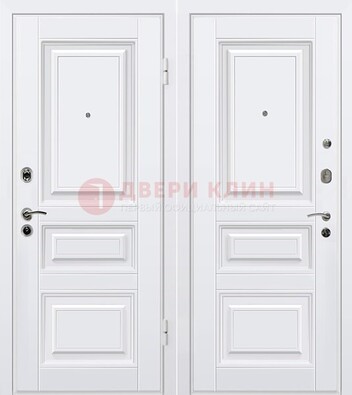 Белая металлическая дверь с МДФ ДМ-179 в Бронницах