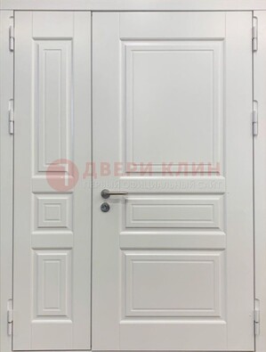 Полуторная светлая металлическая дверь с МДФ ДМ-336 в Бронницах