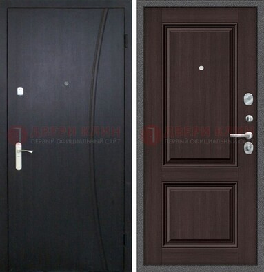 Темная стальная дверь с МДФ панелями ДМ-362 в Бронницах