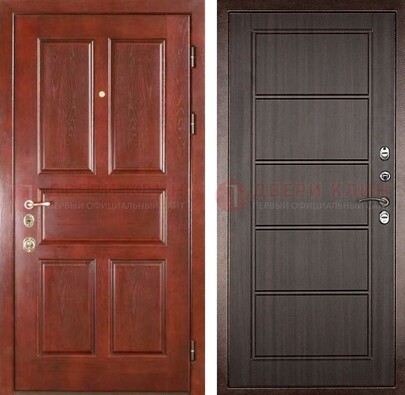 Красная металлическая дверь с МДФ в квартиру ДМ-387 в Бронницах
