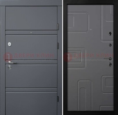 Серая металлическая дверь с МДФ в квартиру ДМ-485 в Бронницах
