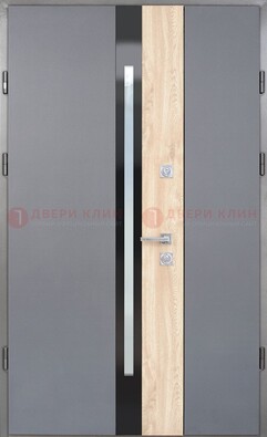Полуторная металлическая дверь с МДФ ДМ-503 в Бронницах