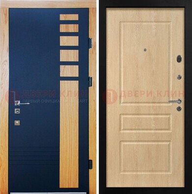 Двухцветная железная дверь с МДФ в квартиру ДМ-511 в Бронницах