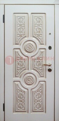 Уличная белая дверь для загородного дома с МДФ ДМ-529 в Бронницах