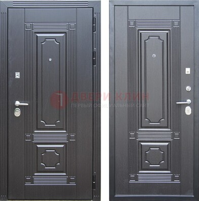 Декоративная серая металлическая дверь с МДФ ДМ-57 в Бронницах