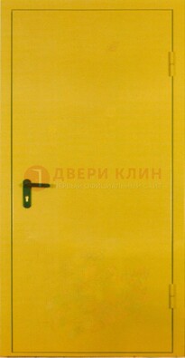 Желтая железная дверь с нитроэмалью ДН-5 в Бронницах