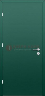 Зеленая стальная дверь с нитроэмалью ДН-6 в Бронницах