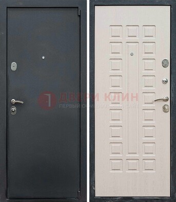 Черная металлическая дверь с порошковым покрытием ДП-101 в Бронницах