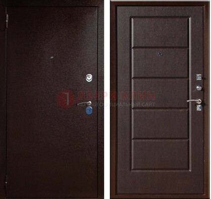 Темная входная дверь с порошковым окрасом ДП-113 в Бронницах