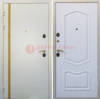 Белая входная дверь с порошковым напылением ДП-136 в Бронницах