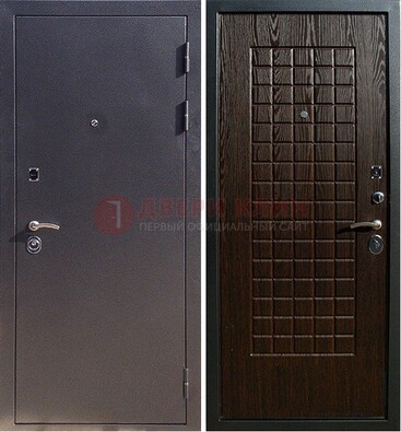 Серая металлическая дверь с порошковым напылением ДП-153 в Бронницах