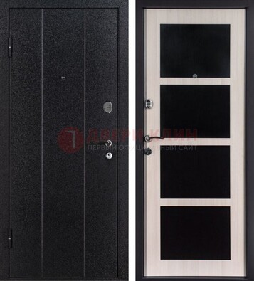 Черная металлическая дверь с порошковым напылением ДП-176 в Бронницах