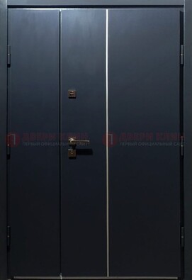 Темная металлическая дверь с порошковым покрытием ДП-220 в Бронницах