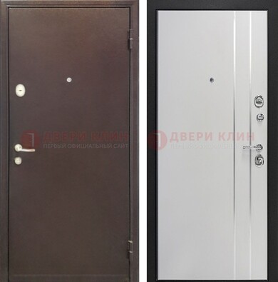 Входная дверь с порошковым покрытием с МДФ с молдингами ДП-232 в Бронницах