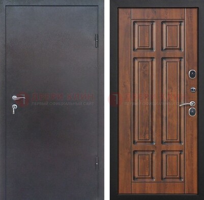 Темная входная дверь с порошковым покрытием с МДФ панелью ДП-235 в Бронницах