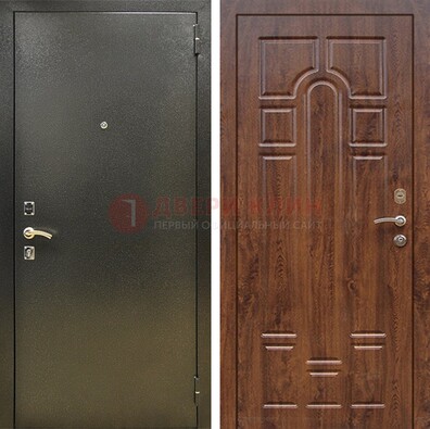 Металлическая дверь Темное серебро с порошковым покрытием и МДФ ДП-271 в Бронницах