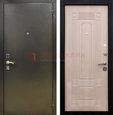 Входная темно-серая дверь с порошковым напылением и МДФ ДП-273 в Бронницах