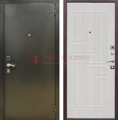 Входная дверь Темное серебро с порошковой отделкой и терморазрывом МДФ ДП-282 в Бронницах