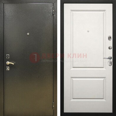 Металлическая темная дверь с порошковым напылением и классической МДФ ДП-298 в Бронницах