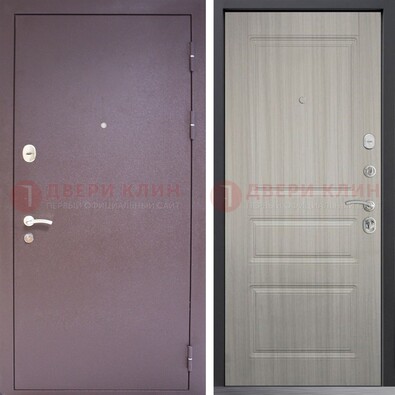 Темная стальная дверь с порошковым окрасом и МДФ ДП-310 в Бронницах