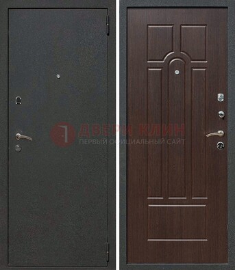 Черная металлическая дверь с порошковым окрасом ДП-47 в Бронницах