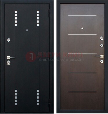 Черная металлическая дверь с порошковым окрасом ДП-62 в Бронницах