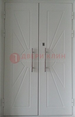Парадная двухстворчатая дверь с фрезерованным МДФ ДПР-14 в Бронницах