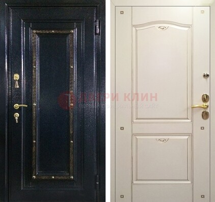 Парадная дверь с золотистым декором ДПР-3 в квартиру в Бронницах