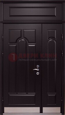 Парадная дверь с металлическими вставками ДПР-47 и фрамугой в Бронницах