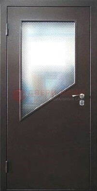 Стальная дверь со стеклом ДС-5 в кирпичный коттедж в Бронницах