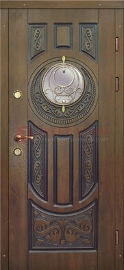 Одностворчатая входная дверь с виноритом и стеклом ДВТ-193 в Бронницах