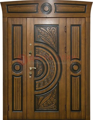 Парадная входная дверь с виноритом и узором ДВТ-194 в Бронницах