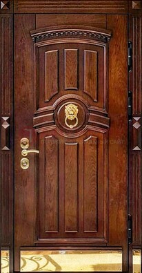 Входная дверь с виноритом в коричневом цвете ДВТ-236 в Бронницах