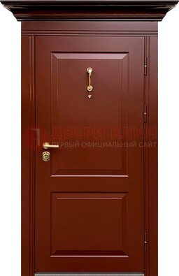 Красная железная дверь винорит для частного дома ДВТ-251 в Бронницах