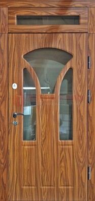 Коричневая классическая входная дверь с виноритом ДВТ-66 в Бронницах