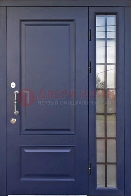 Синяя дверь с виноритом и стеклянными вставками  ДВТ-79 в Бронницах