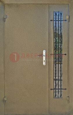 Тамбурная дверь Порошок со стеклом и ковкой ПЛ-20 в Бронницах